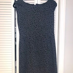 LOFT Gray/black leopard print dress. Size 6